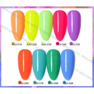 Sơn gel AS chọn lẻ mã AIM mẫu chai đỏ nhọn 9 chai 15ml siêu HOT siêu xịn