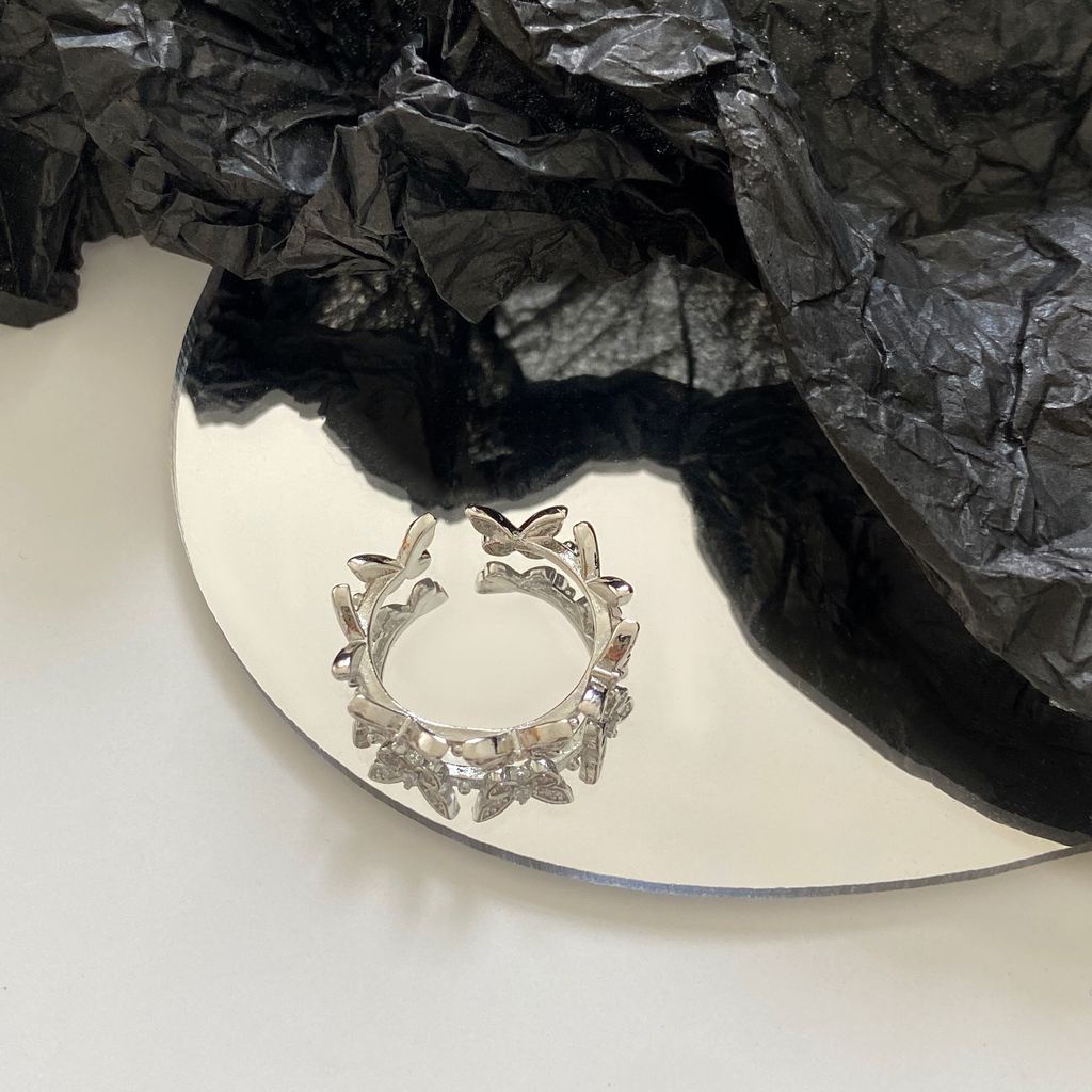 Nhẫn Hở Hình Bướm Đơn Giản Dễ Điều Chỉnh Phong Cách Hàn Quốc