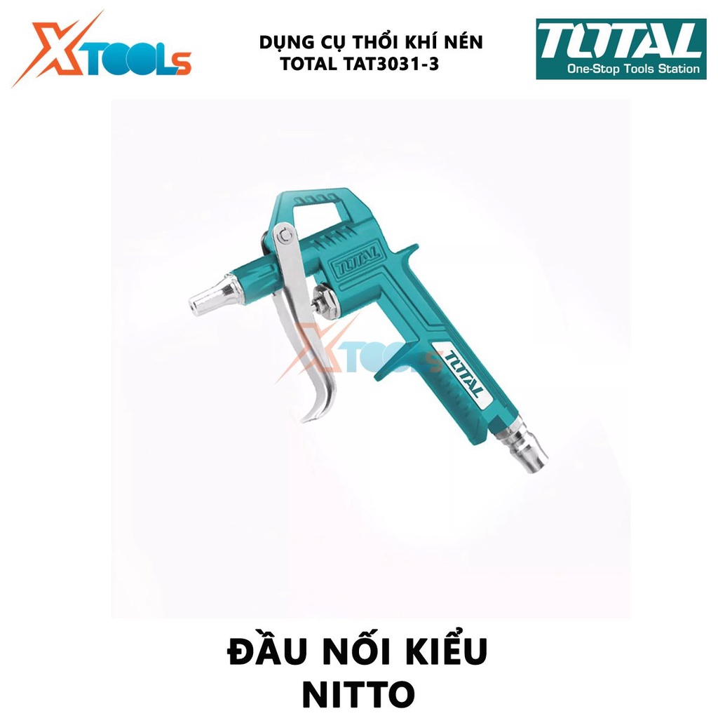 Dụng cụ thổi khí Total TAT3031-3 Súng xịt thổi khí Chiều dài ống phun 16mm Đầu nối kiểu Nitto phụ kiện của máy nén khí