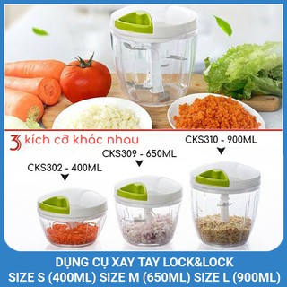 Dụng cụ xay tỏi ớt băm nhỏ thực phẩm lock&lock đủ size đủ màu cks302 cks307 cks308 cks309 cks310 400ml 600ml 900ml