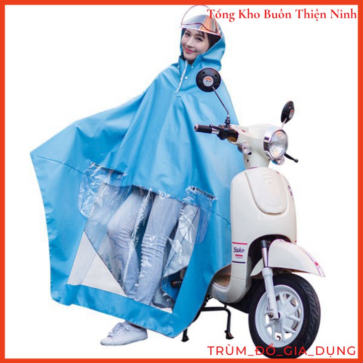 Áo mưa phản quang có kính che mặt 2 đầu đi mưa có tai trùm gương thời trang tiện lợi - Hàng Loại 1
