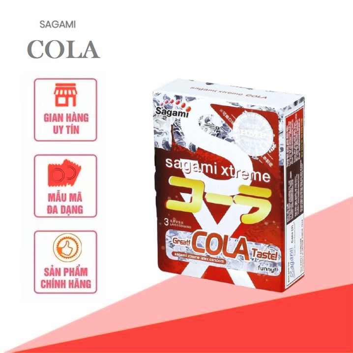 Bao cao su Siêu mỏng Sagami Xtreme - Hương Cola - bcs hộp 3 bao