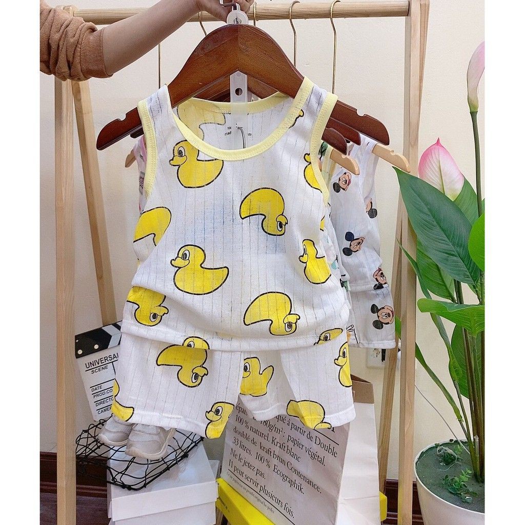 Bộ quần áo trẻ em ba lỗ cotton siêu thoáng cho bé trai và bé gái (HN 245)