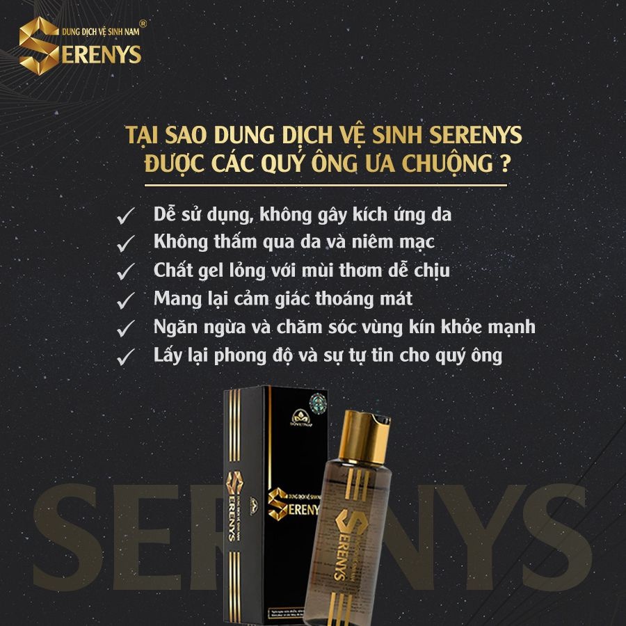 Dung dịch vệ sinh khử mùi vùng kín nam giới SERENYS - 100ml