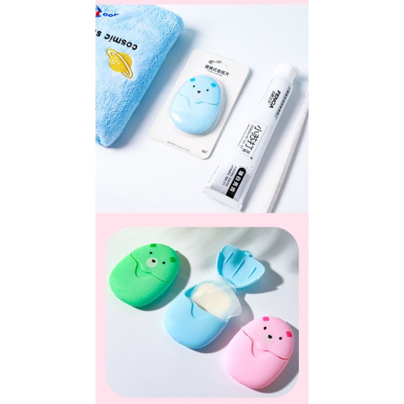 HỘP 50 MIẾNG XÀ PHÒNG GIẤY BỎ TÚI/ HỘP XÀ PHÒNG GIẤY MINI TIỆN LỢI DỄ DÙNG | BigBuy360 - bigbuy360.vn