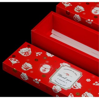 Hộp giấy kèm túi, đựng bánh quy, kẹohình mèo thần tài