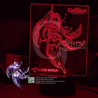 [ẢNH SHOP TỰ CHỤP] Đèn Ngủ Genshin Impact Raiden Shogun Type 03 GGSI2303 16 MÀU TUỲ CHỈNH