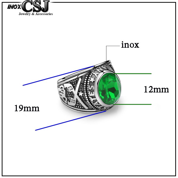 Nhẫn inox cao cấp đính đá siêu đẹp, bền màu, chuẩn thời trang - tặng hộp đựng xinh xắn