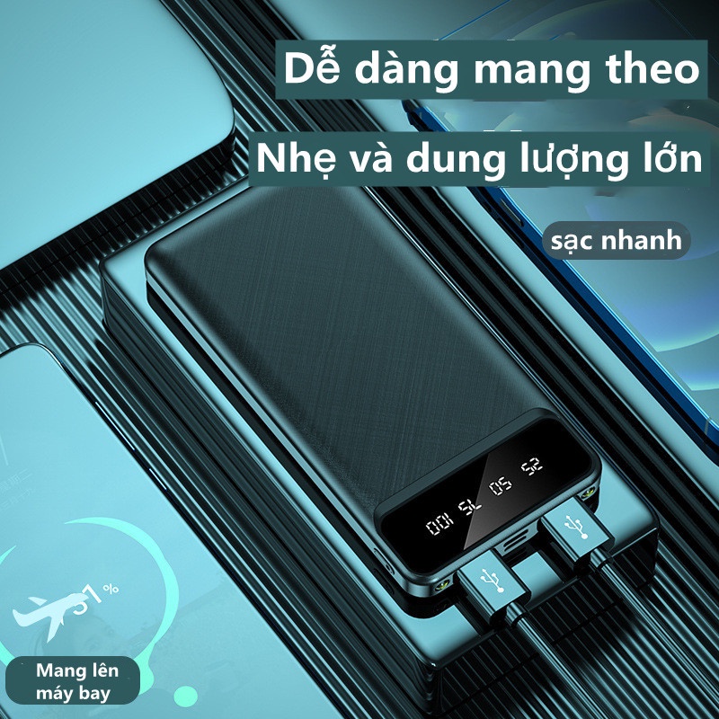 Sạc dự phòng 20000mAh màn hình kỹ thuật số Ngân hàng điện sạc nhan LCD