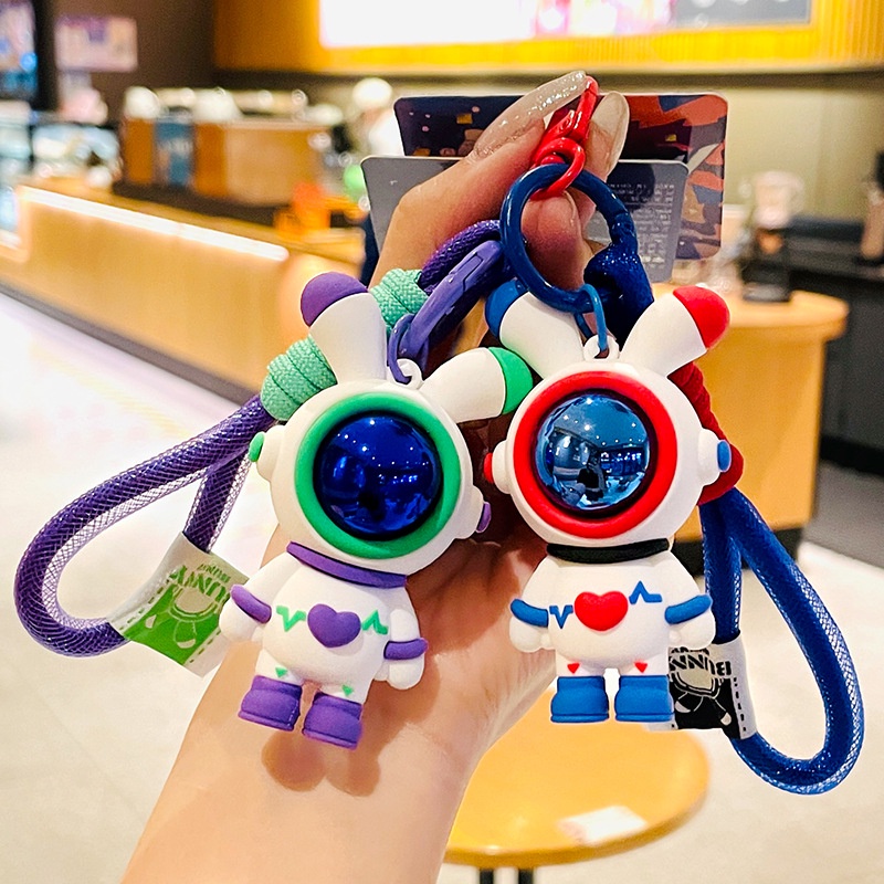 Móc Khóa Hình Thỏ Phi Hành Gia Sáng Tạo Thời Trang