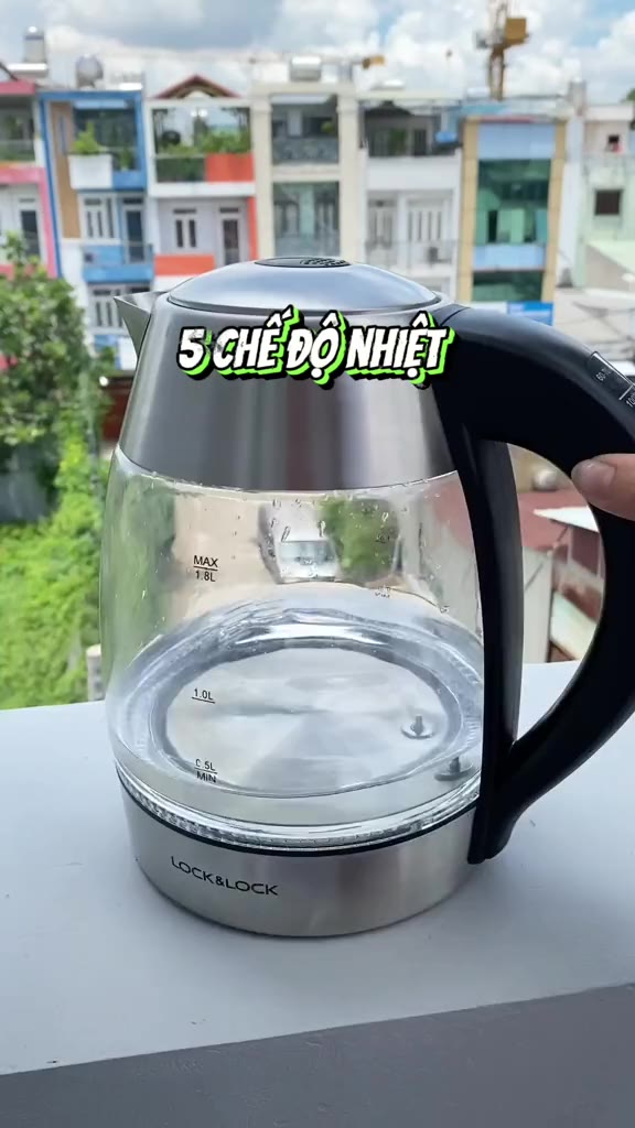 Ấm đun siêu tốc LocknLock thủy tinh EJK341 1.8L
