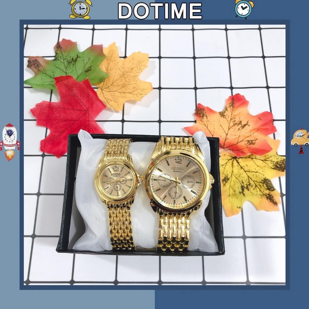 Đồng hồ đôi Dotime thời trang nam nữ Rosra cực đẹp ZO59