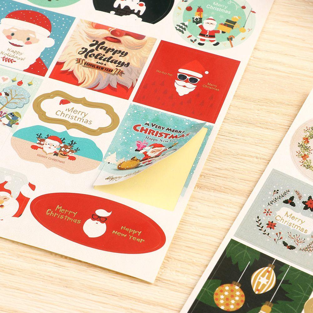 Set 2 / 8 Tấm Nhãn Dán Dùng Trang Trí Quà Tặng Giáng Sinh DIY