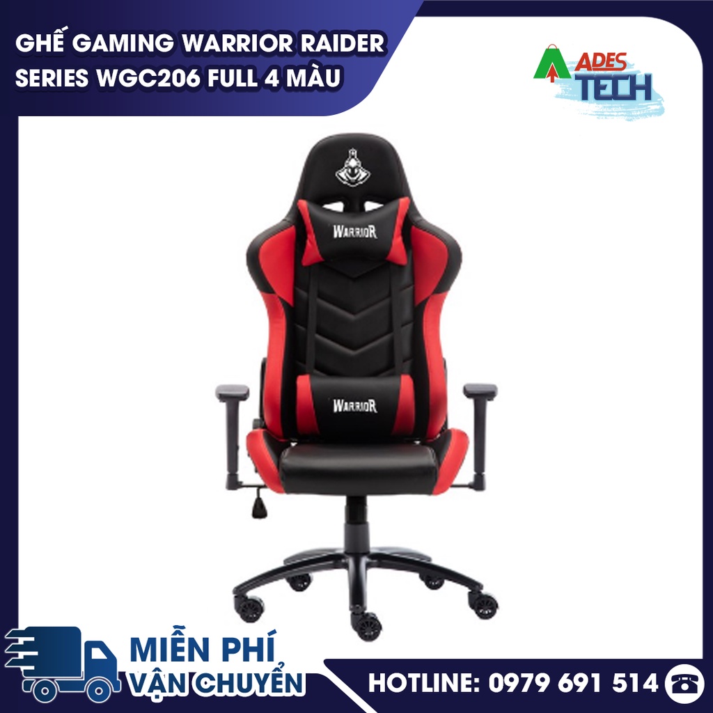 Ghế Gaming WARRIOR Raider Series WGC206 FULL 4 MÀU | Chất Liệu Da PU Bền Bỉ | Bảo Hành Chính Hãng 12 Tháng