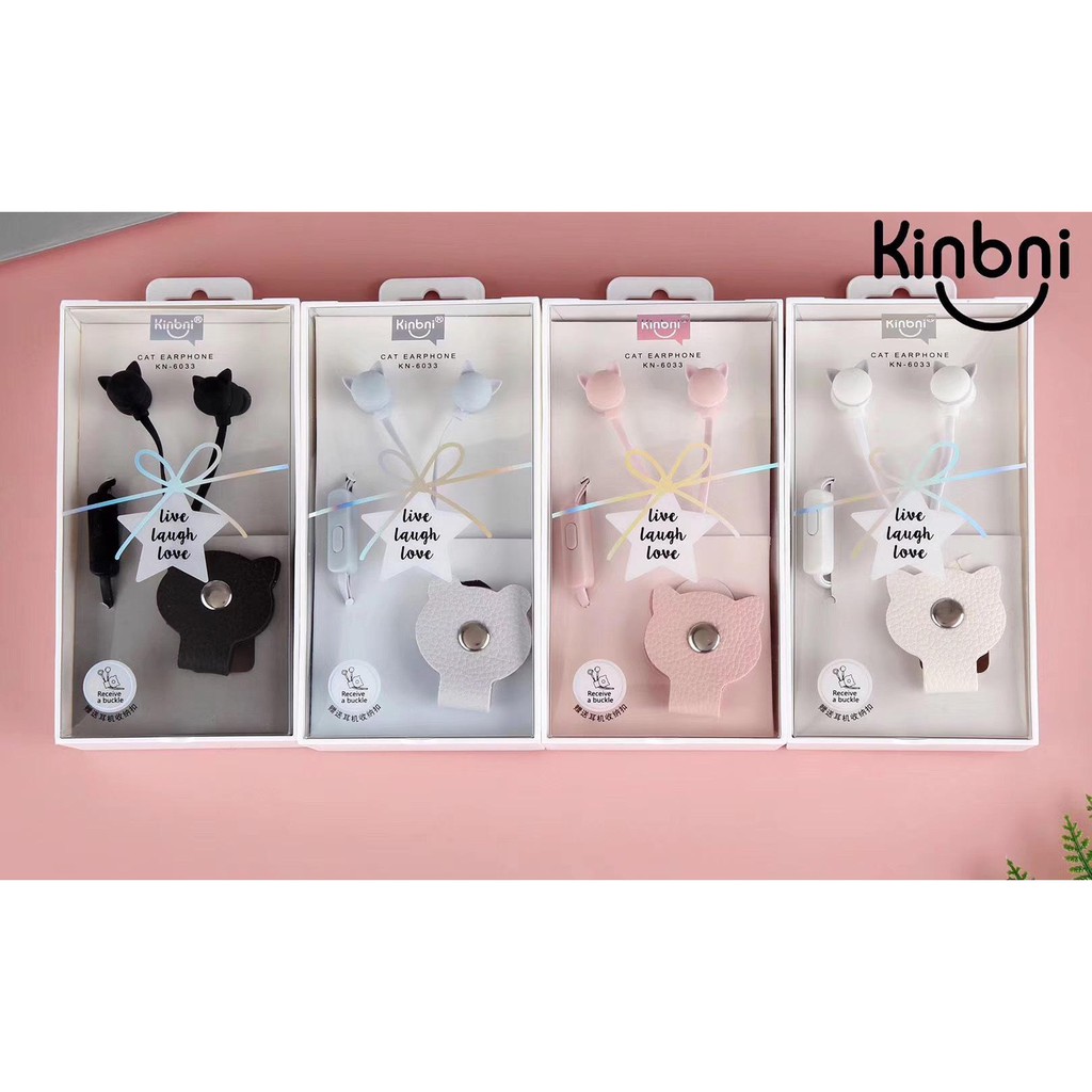 Tai nghe đôi mèo pusheen TNDI17 Kn-6033 earphone cute dễ thương