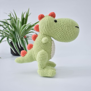 Khủng long T-rex móc len- Hàng handmade chất lượng cao- Đồ chơi an toàn cho bé