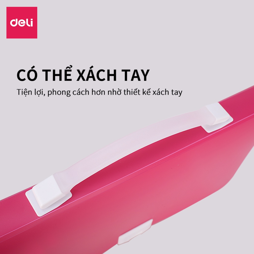 [LIFEMC02BPABAU -10% đơn 250K] Cặp A4 Nhựa 6 Ngăn Phân Trang Deli - 38125