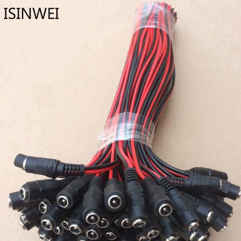 5pcs DC Power Cable 5.5*2.1 Surveillance Camera Power Connector Male Cable Female Cable
