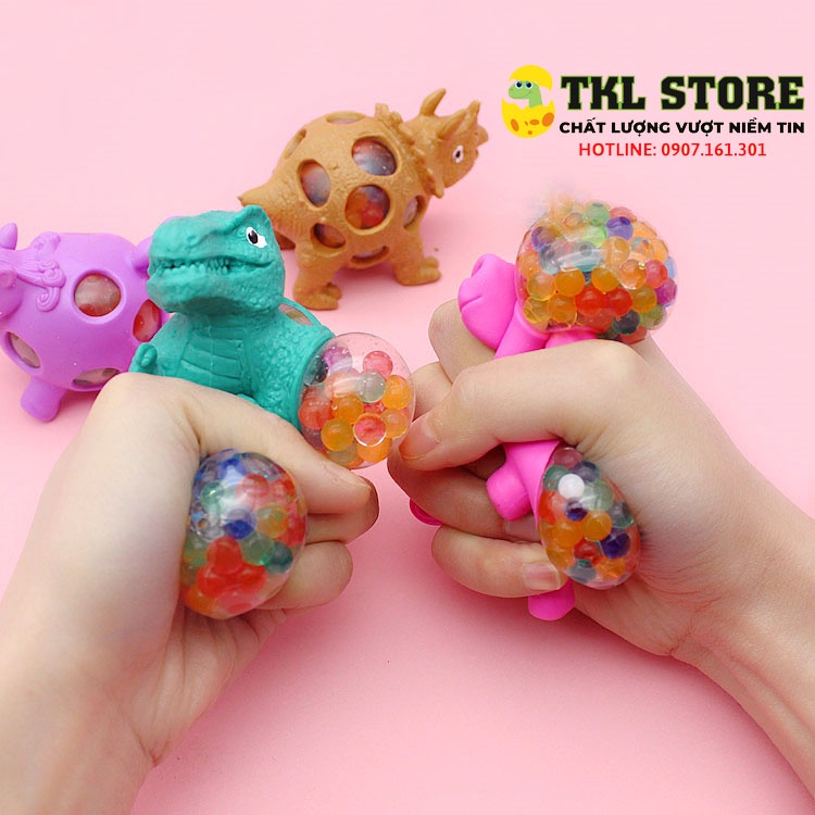 Đồ chơi cho trẻ em, đồ chơi khủng long bóp bong bóng đầy màu sắc vui nhộn xả stress - TKL STORE