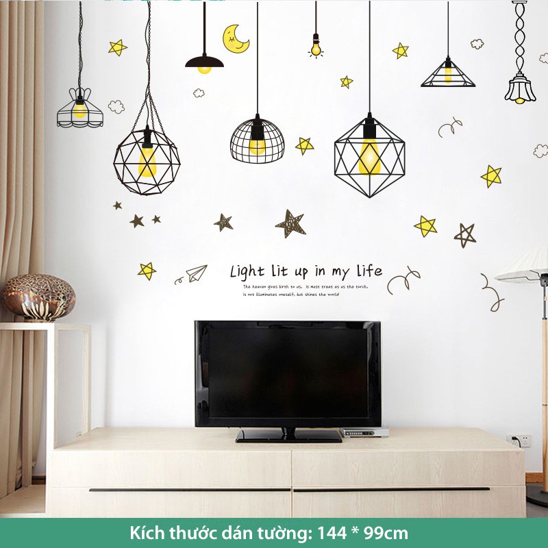 Tranh dán tường trang trí ký túc xá, decal dán tường trang trí decor phòng ngủ (Đèn vàng Mini) | BigBuy360 - bigbuy360.vn