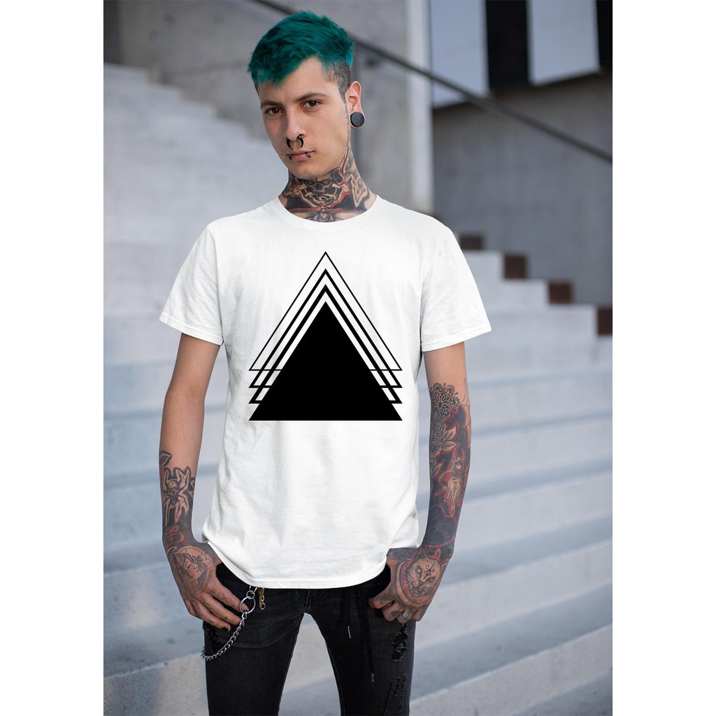 Áo thun Nam in hình hình tam giác màu đen cực cool dành cho người yêu sự hoàn hảo - Cotton Thun Phong Cách Cá Tính