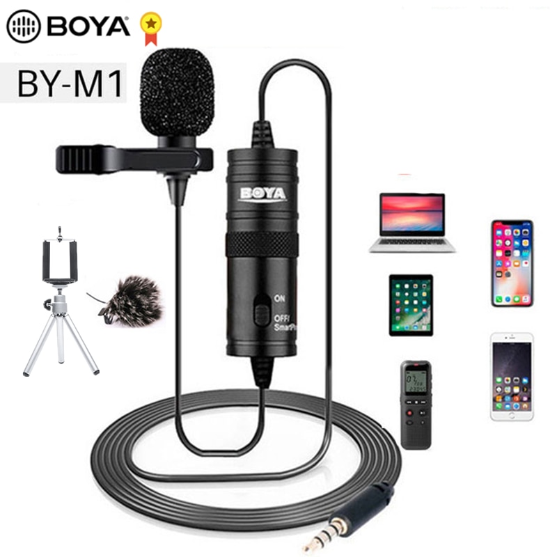 Micro Cài Áo Mini Boya By-M1 6m Cổng 3.5mm Cho Iphone Android Dslr Camera