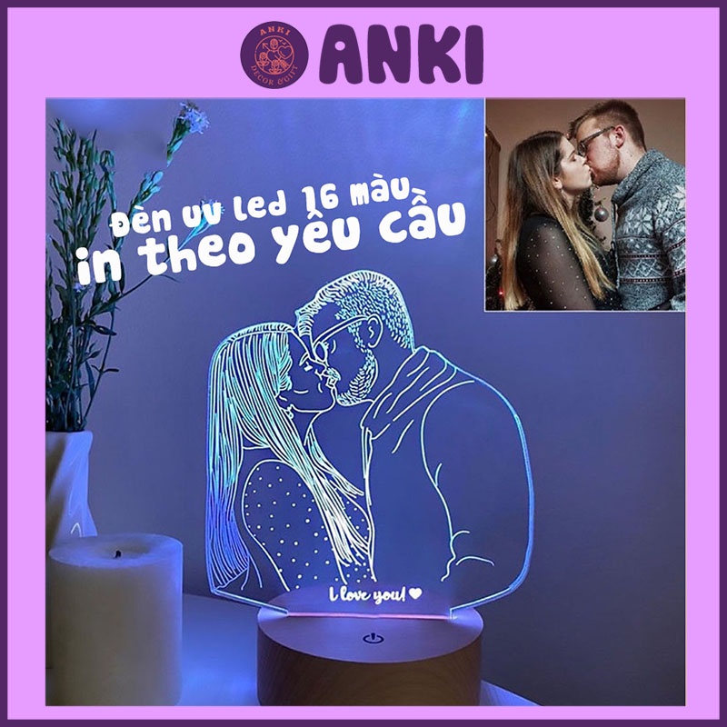 LED MICA in theo yêu cầu, đèn trang trí, đèn decor theo yêu cầu, quà tặng, quà lưu niệm, đèn led mica 16 màu