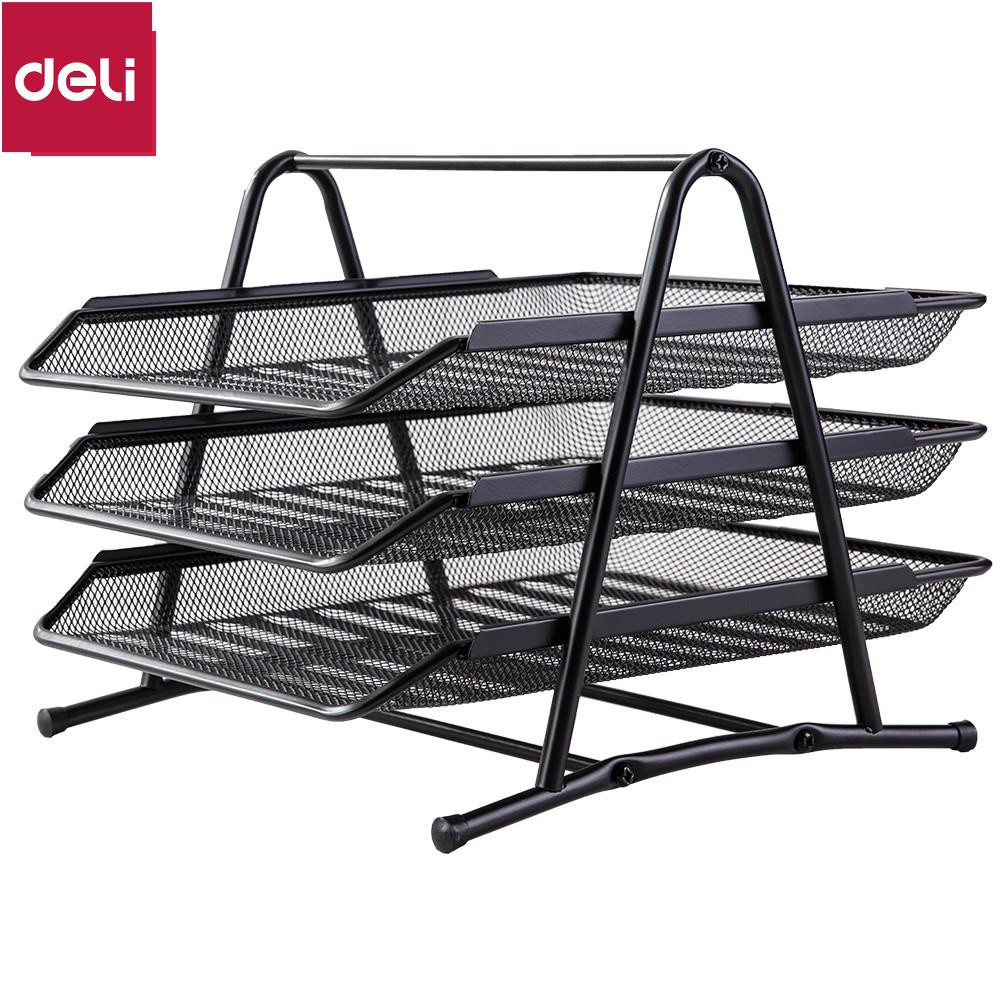 Khay đựng tài liệu 3 tầng Deli, Đen - E9181 [Deli]