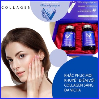 viên uống collagen sáng da, mờ nám, tàn nhang, Collagen Vicha ( hộp 60 viên)