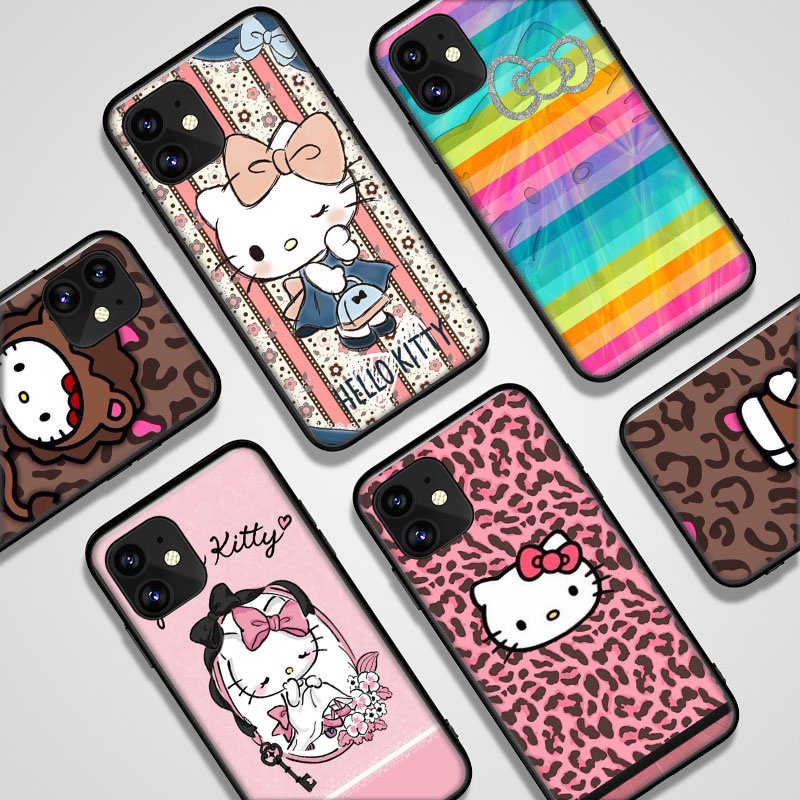 Ốp điện thoại silicon mềm in hình hello kitty dễ thương cho iPhone 7 8 Plus 11 Pro 5 5s 6 6s Plus X XS XR XS Max
