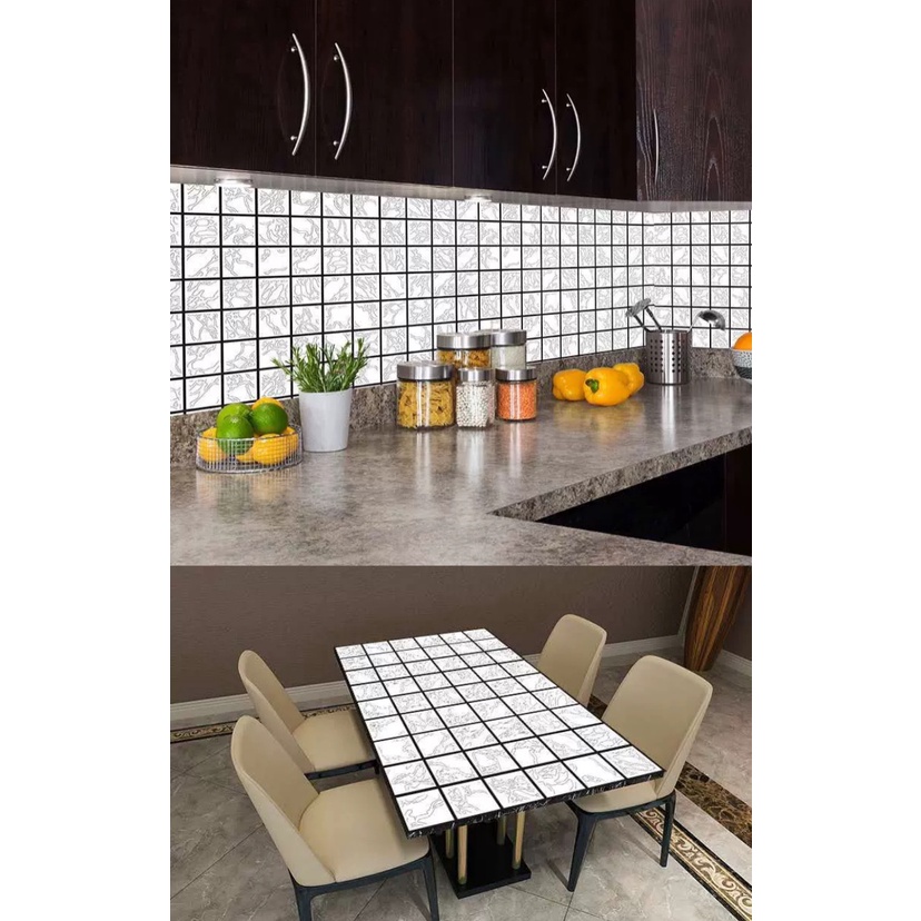 1m dài x 60cm rộng Decal dán bếp tráng nhôm chống dầu mỡ - PN003