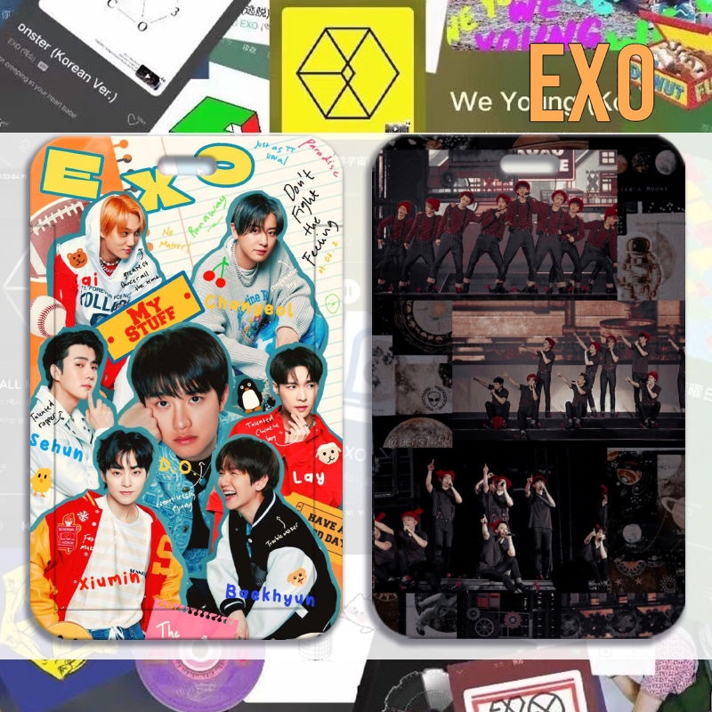 Ốp Điện Thoại Da Đựng Thẻ Phong Cách Nhóm Nhạc Kpop EXO