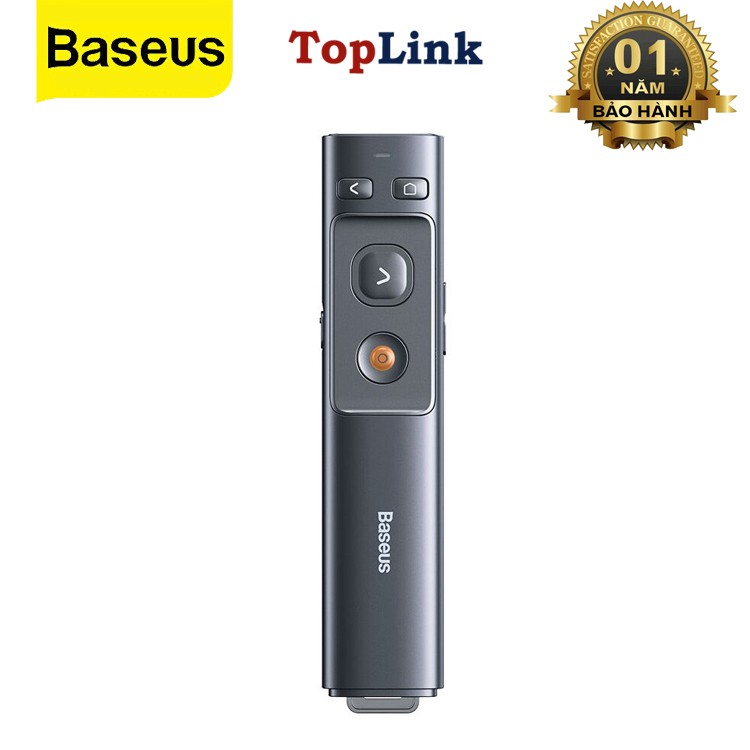 Bút Trình Chiếu Laser Điều Khiển Từ Xa Cho Máy Chiếu Baseus Orange Dot Wireless Presenter 2.4ghz Với USB Bluetooth