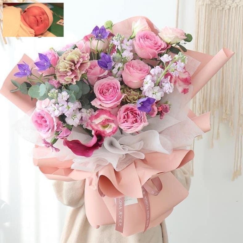 Giấy gói hoa gấm lì-gấm hàn Hàn Quốc loại dày sịn tập 20 tờ