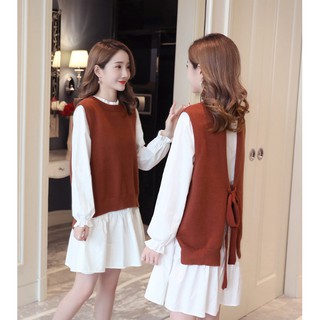 SÉT ĐẦM VÀ ÁO LEN BẦU AZUNO CAO CẤP AZ2309