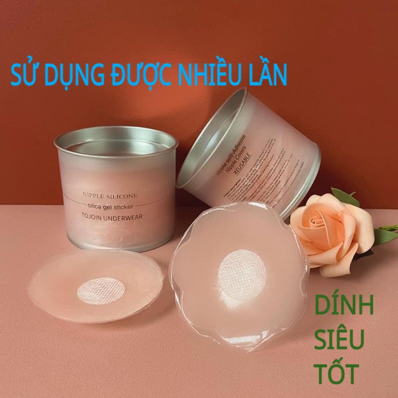 PVN45034 Miếng Dán Ngực Silicon (Hộp 10 Miếng 5 cặp ) Miếng Dán Đầu Ti Tàng Hình