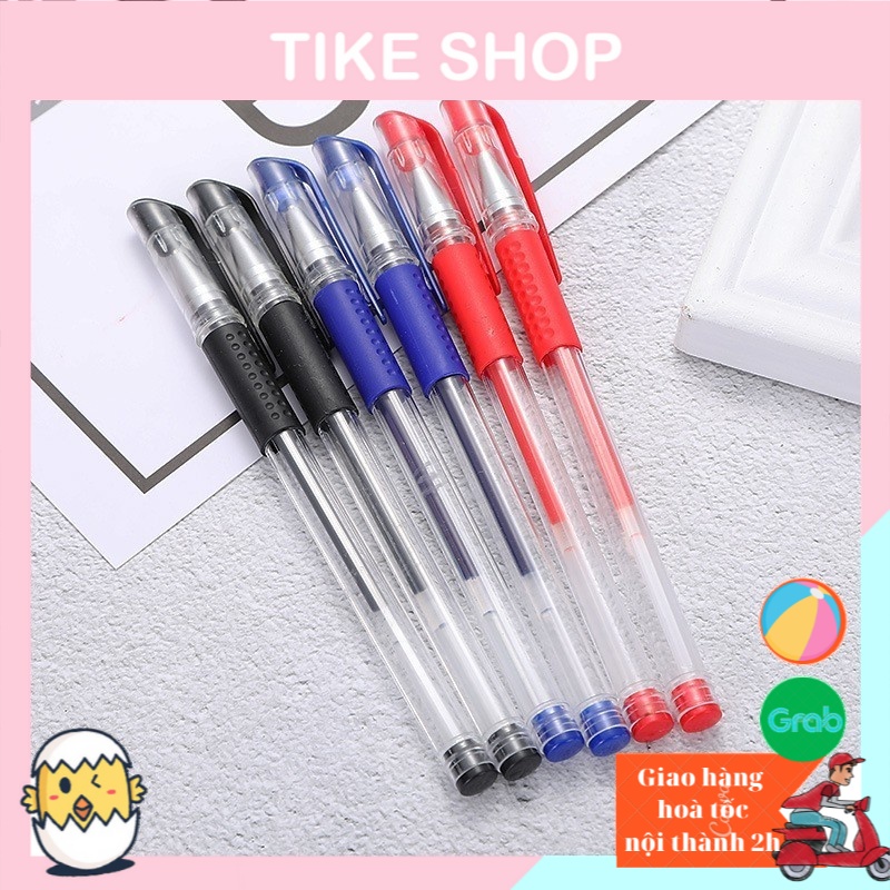 Combo 50 bút bi nước viết êm tay không lem mực ra tay, bút bi giá rẻ sẵn 2 màu đen xanh,đồ dùng cho học sinh, văn phòng