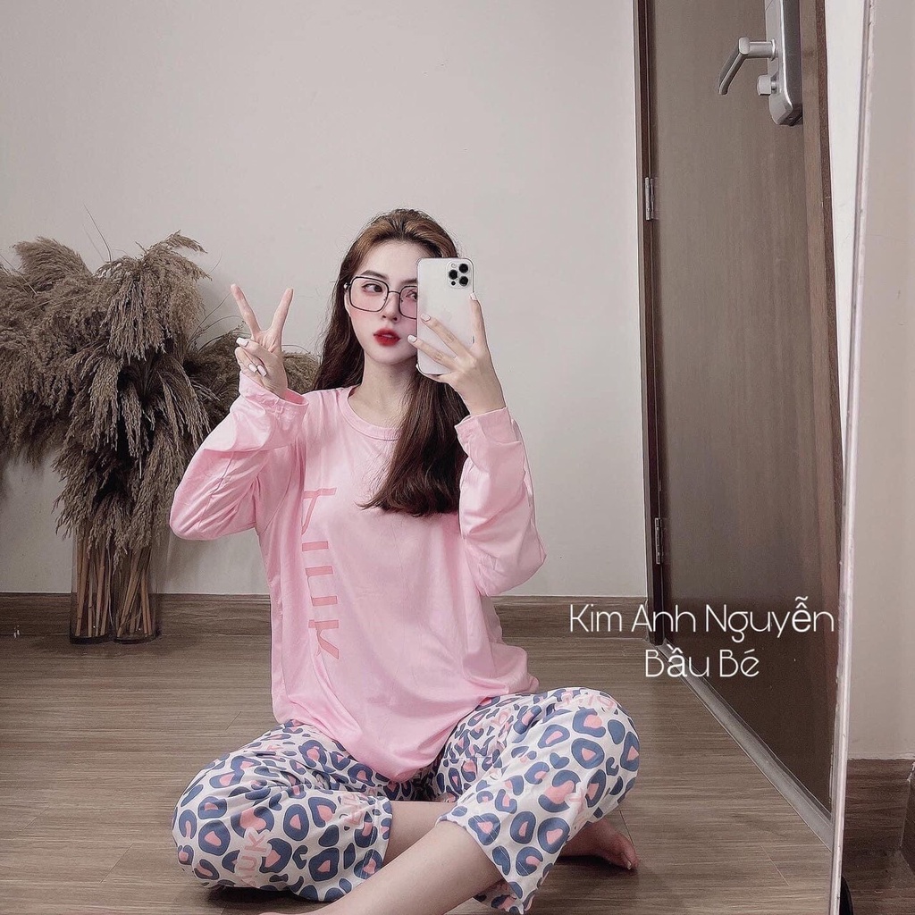 Bộ ngủ dài tay phù hợp mùa xuân mùa thu mùa đông hoạt hình dễ thương (Kèm video và ảnh thật) | BigBuy360 - bigbuy360.vn