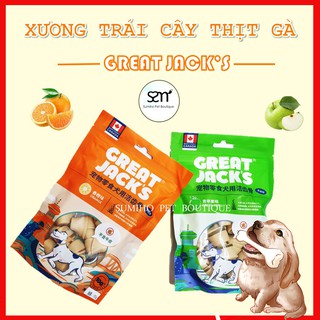 Xương gặm sạch răng cho chó vị gà cuộn trái cây Great Jack's (Bịch 8 cây nhỏ)