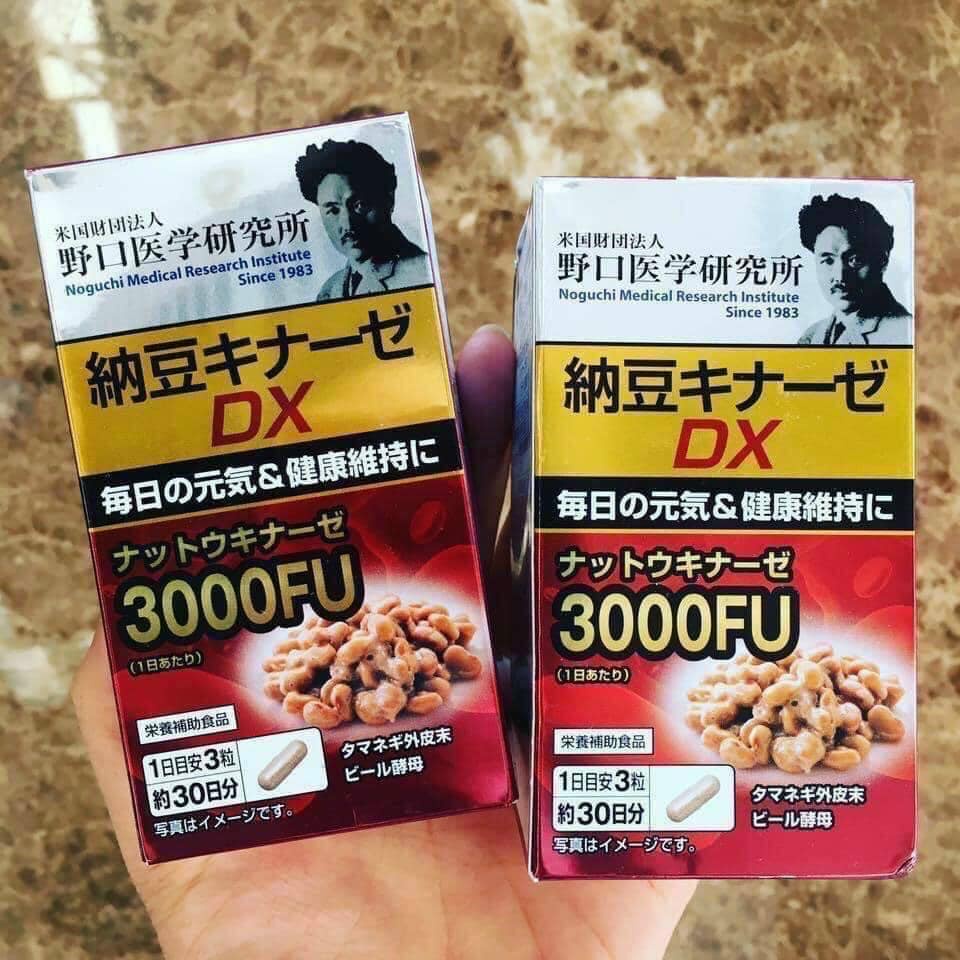 Viên Uống Ngừa Nguy Cơ Đột Qụy NOGUCHI 3000FU Chiết Xuất Từ Đậu Nành Natto Kinase Nội Địa Nhật Bản 90 Viên - SAKUKO