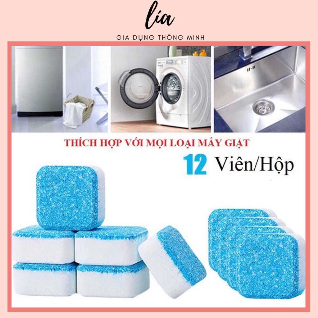 HỘP 12 VIÊN TẨY LỒNG MÁY GIẶT - SỦI SẠCH VI KHUẨN - TẨY SẠCH CẶN BẨN TRONG LỒNG MÁY GIẶT