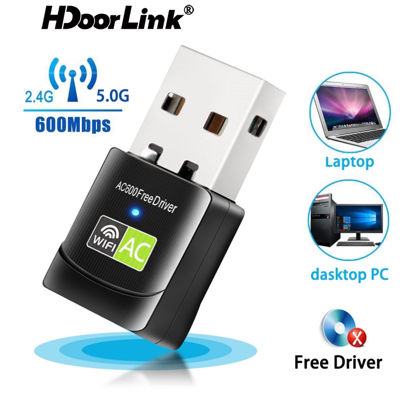USB nhận tín hiệu WIFI 5G Mini 2.4G AC600M HDOORLINK cho máy tính/ laptop