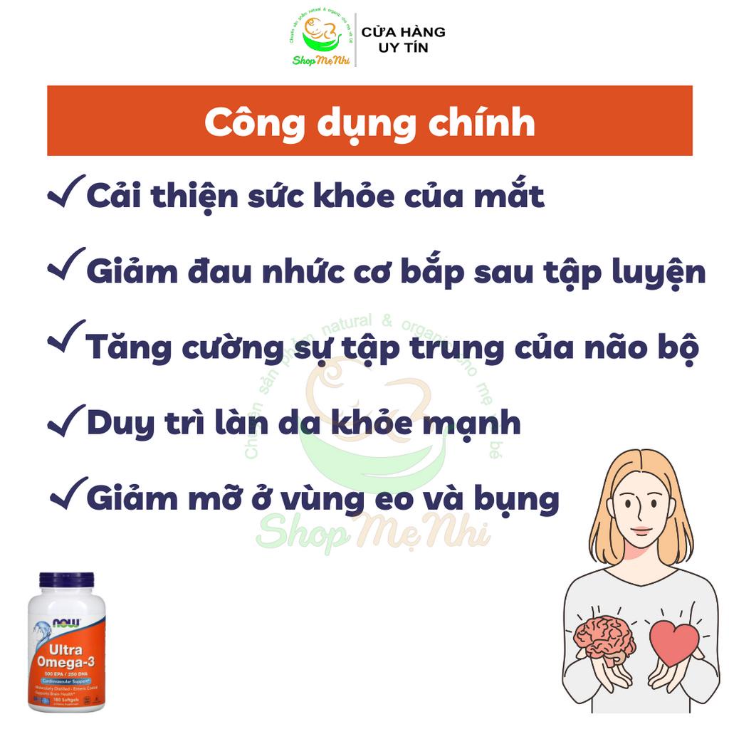 Viên uống bổ sung dầu cá Ultra Omega 3 Now 500 EPA/250 DHA 90 viên và 180 viên.