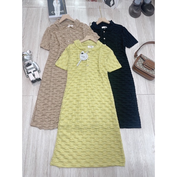 [ 𝐅𝐑𝐄𝐄 𝐒𝐇𝐈𝐏 ] Váy Body Len Mongtoghi Xòe Đuôi Cá Cúc Ngực Dáng Dài