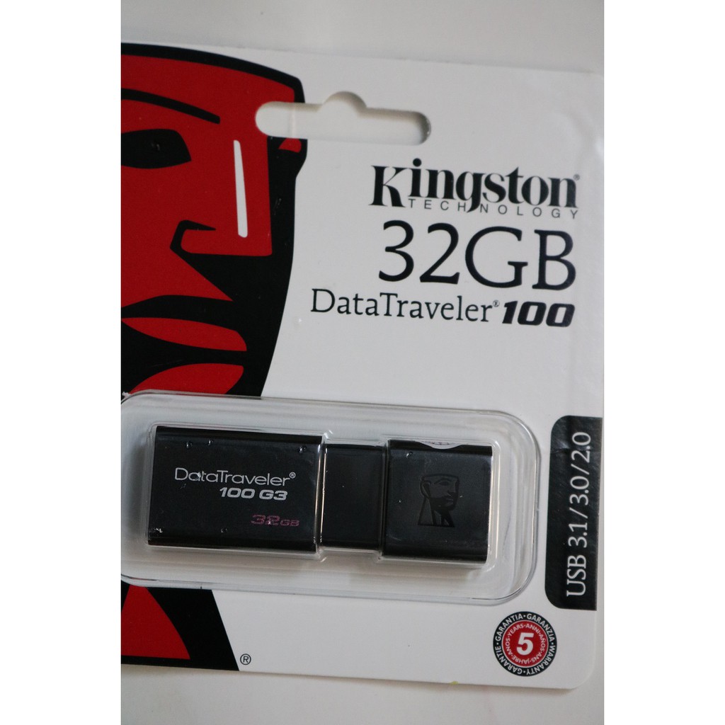 USB Kingston DataTraveler 100 G3 32GB USB 3.0 (DT100G3/32GBFR) Tem SPC