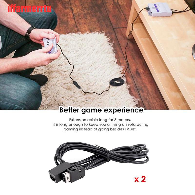 Set 2 Dây Cáp Nối Dài 10ft Cho Tay Cầm Chơi Game Nintendo Snes & Nes Mini Classic Tqm