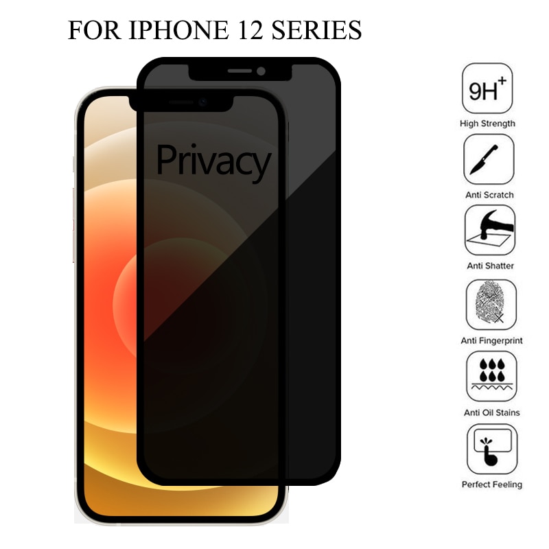 Kính cường lực riêng tư đầy đủ tốt nhất cho Apple iPhone 12 Pro Max Mini Anti Glare Bảo vệ màn hình cho iPhone 12Mini 12Pro iPhone12