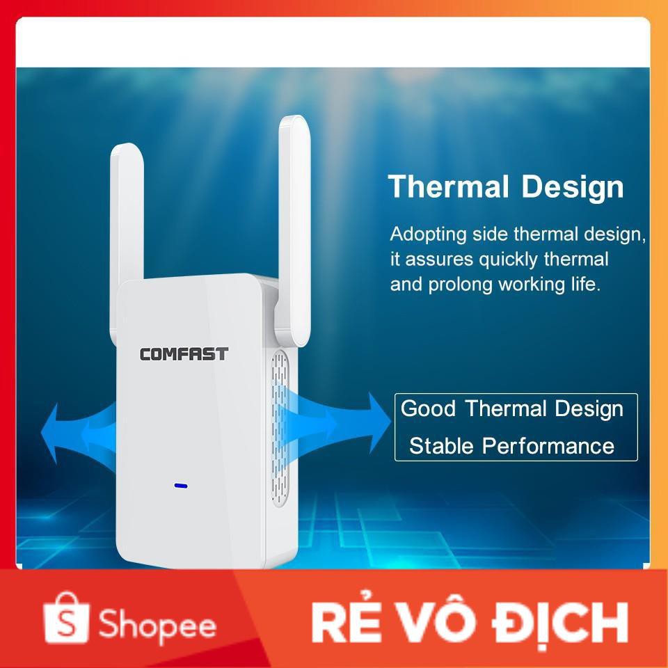 Mở rộng sóng wifi hỗ trợ roaming 2 băng tần COMFAST CF-W753AC Tốc Độ 1200Mbps Cực Khỏe, Cực Mạnh | BigBuy360 - bigbuy360.vn