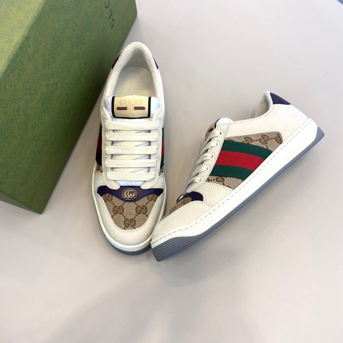 Giày sneaker Gucci Original monogram phối vân sọc LA 2022 on web fullbox