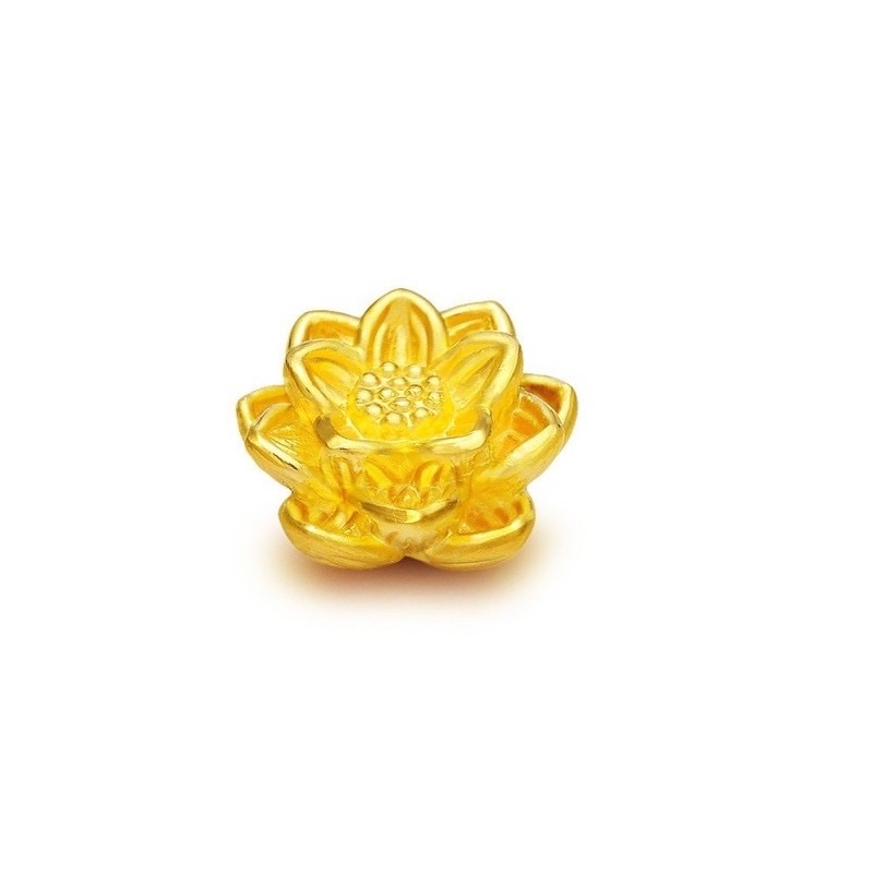 Charm Hoa Sen Bạc Mạ Vàng - Charm bạc 925